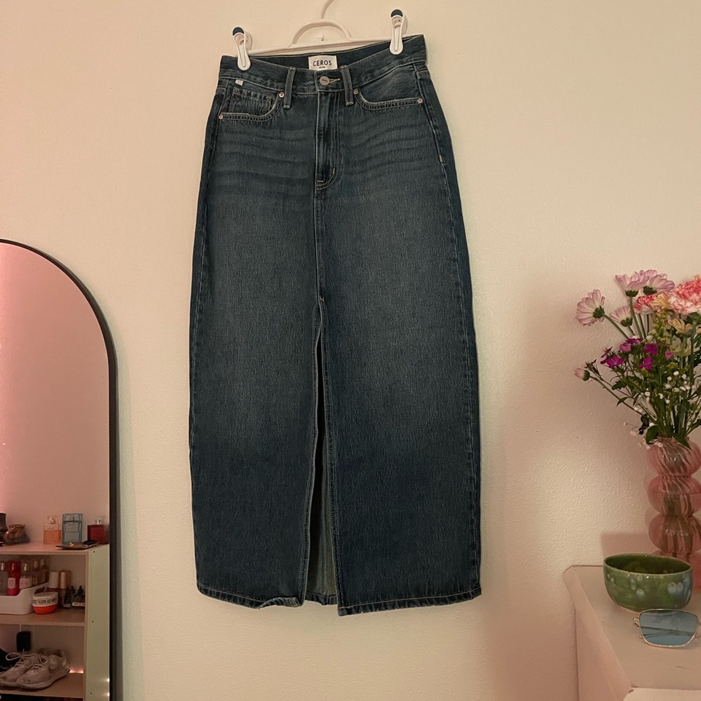 CEROS jeans rigid high-rise, maxi skirt